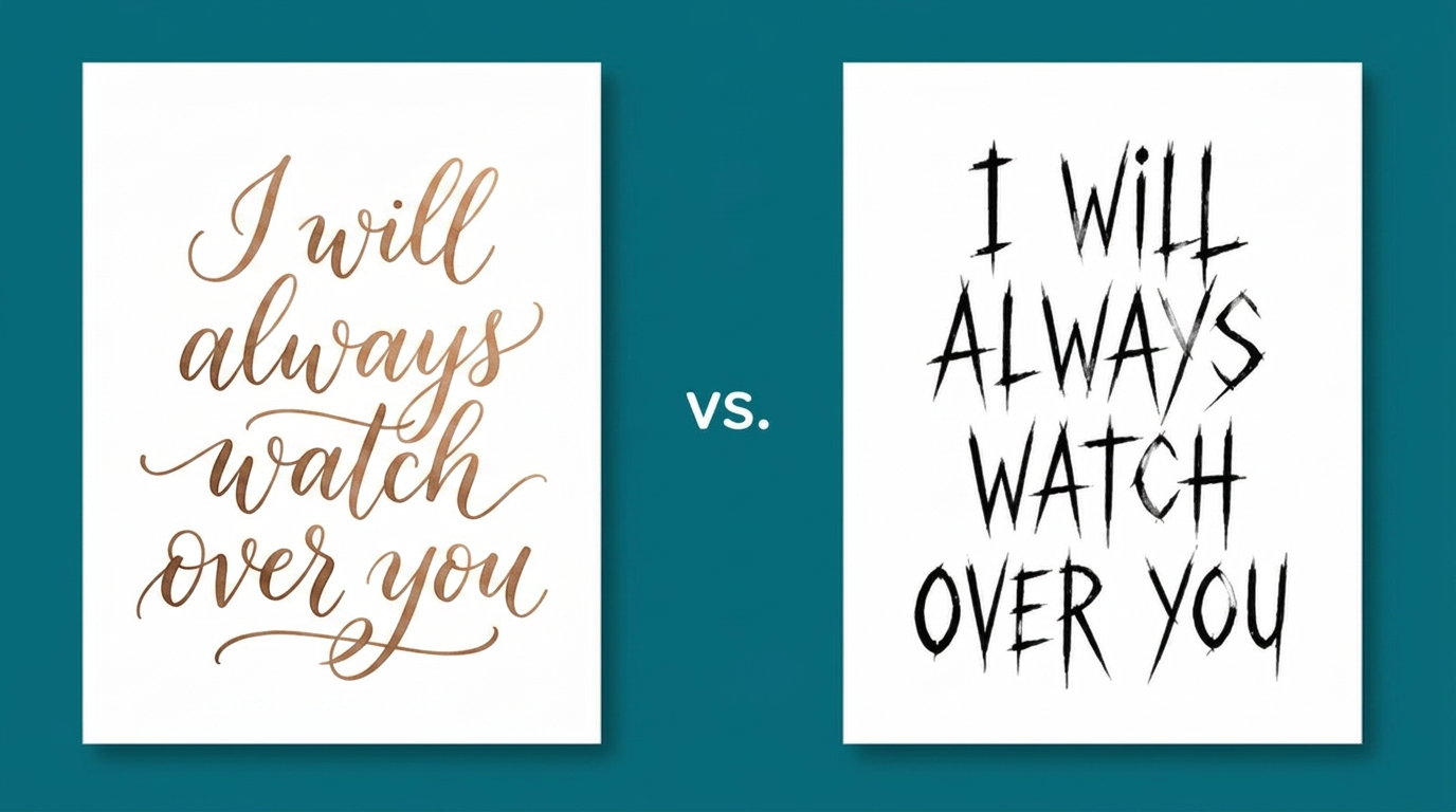 Same words, two typefaces, two completely different feelings